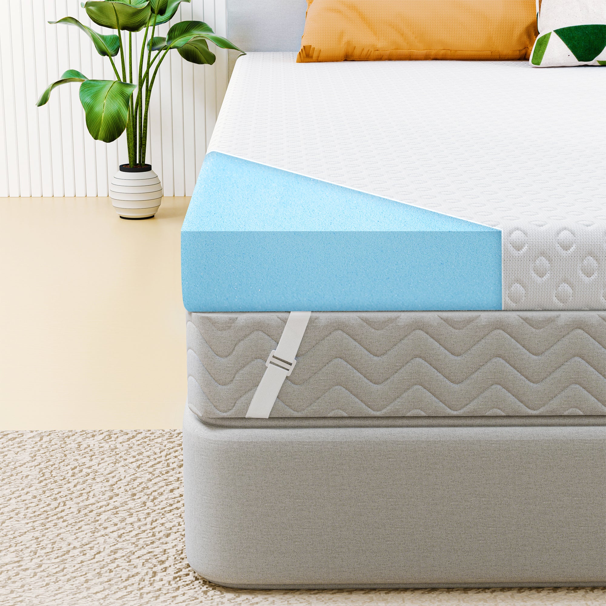 3 Inch Gel Memory Foam Mattress Topper with Removable Cover