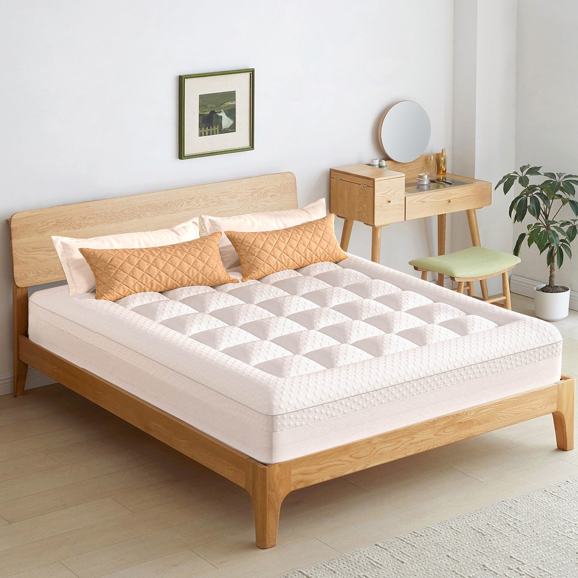 AIRHOT Dual Layer 3 Inch Memory Foam Mattress Topper, 2 Inch Gel Memory Foam and 1 Inch Cooling Pillow Top Mattress Pad Cover