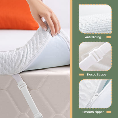 3 Inch Gel Memory Foam Mattress Topper with Removable Cover